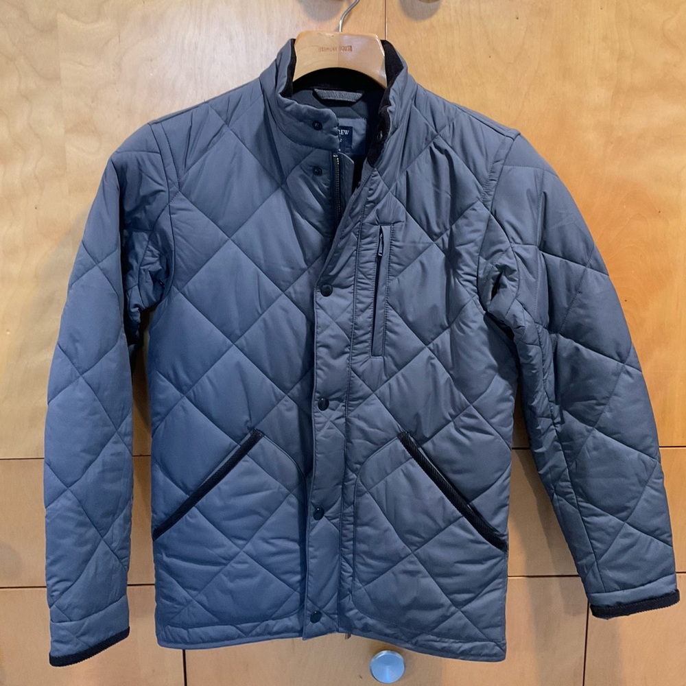 Gray Jcrew quilted insulated jacket - new condition